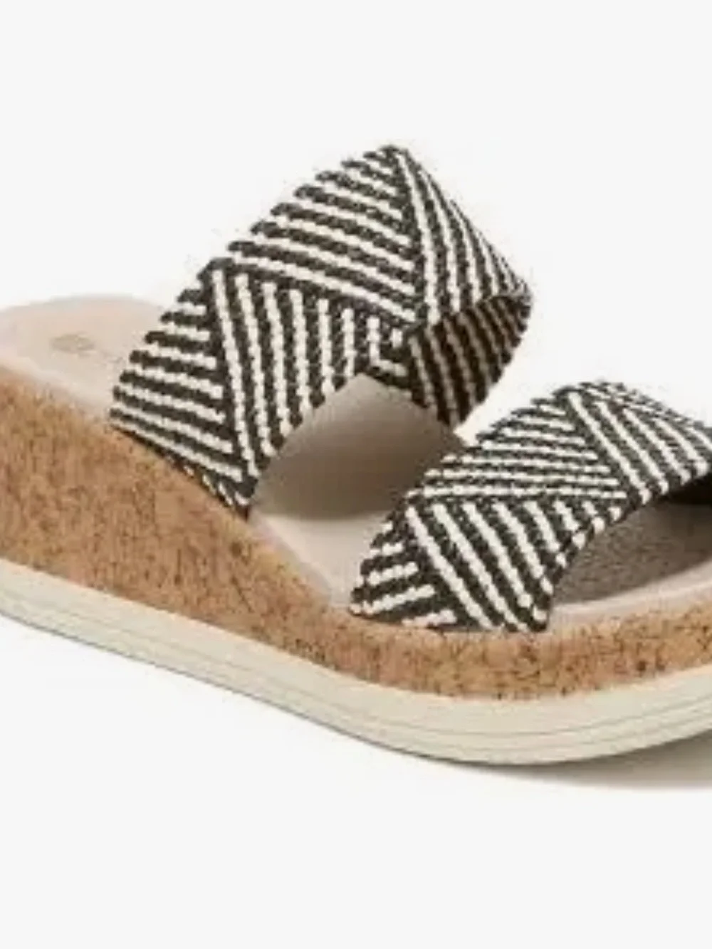 Bzees Black & black/cream Braided Slide Sandal Size 8 NWOT
